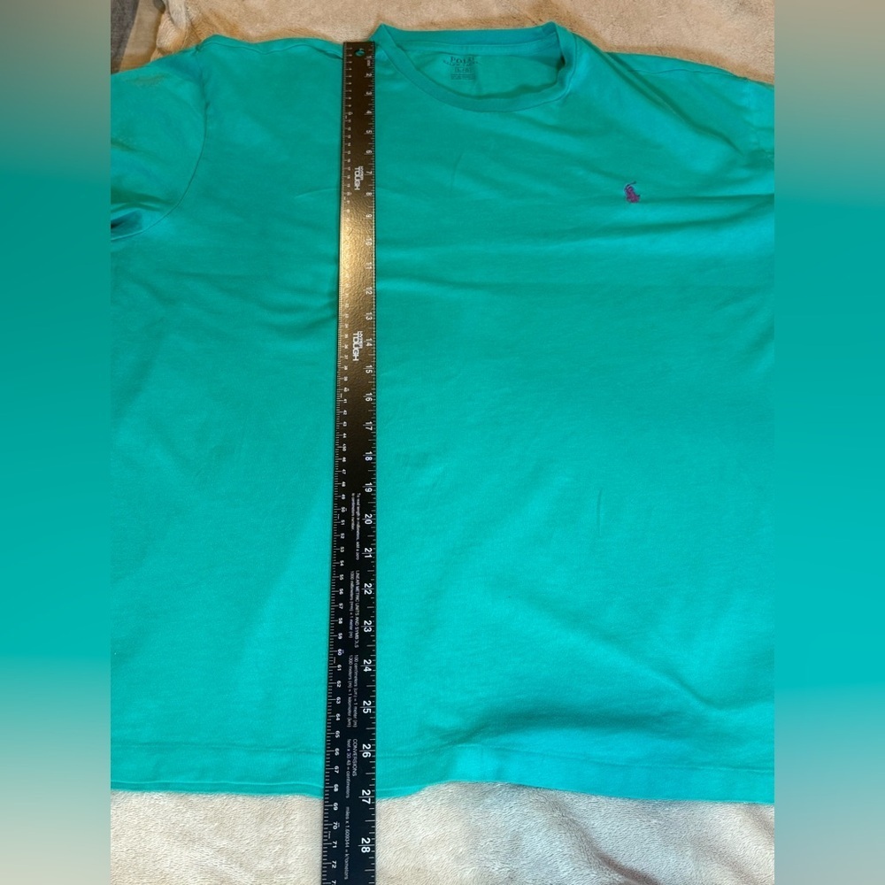 Polo Ralph Lauren Lot of 2 Large Blue Plaid Short Sleeve and Teal T shirt - Picture 9 of 16
